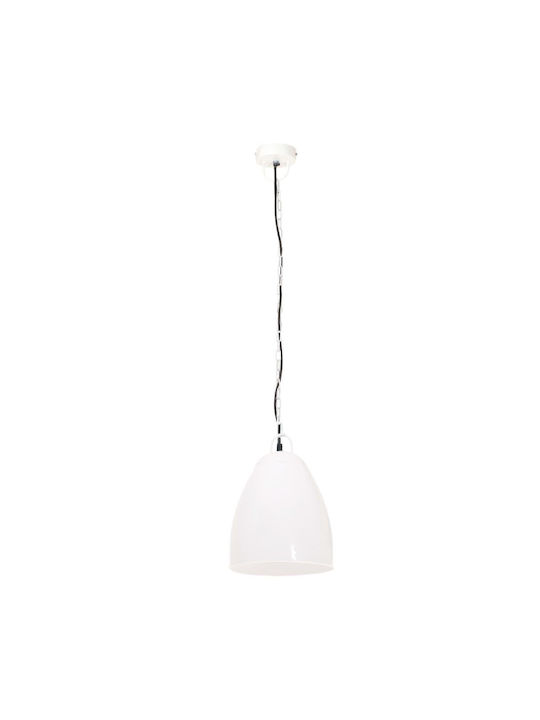 vidaXL Industrial Pendant Light White Bell with Socket E27 32x41cm
