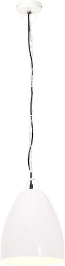 vidaXL Industrial Pendant Light White Bell with Socket E27 32x41cm