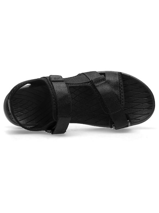 4F Damen Flache Sandalen Sportlich in Schwarz Farbe