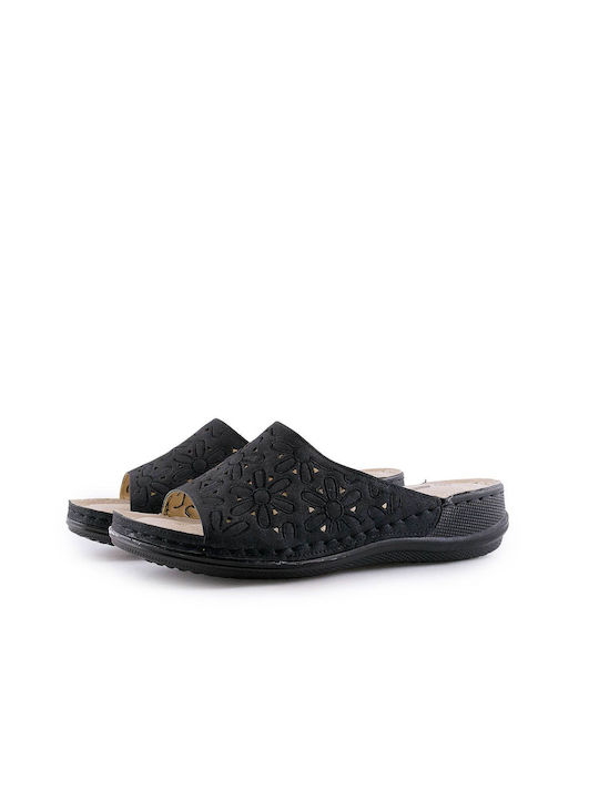 Antrin Napoli Women's Flat Sandals Anatomic in Black Color