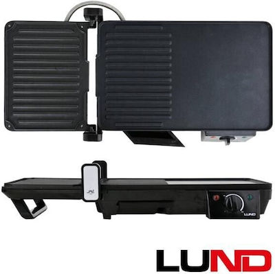 Lund Tabletop 2000W Electric Grill with Adjustable Thermostat 40.5x25cm