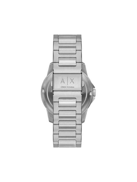 Armani Exchange Banks Watch Battery with Silver Metal Bracelet