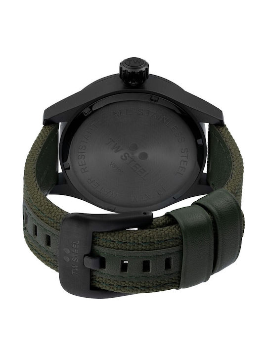 TW Steel Volante Ανδρικό Ρολόι 45mm Μπαταρίας με Πράσινο Υφασμάτινο Λουράκι