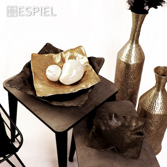Espiel Square Metallic Decorative Platter Gold 37.5x37.5cm