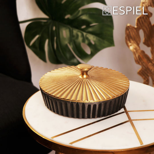 Round Aluminum Side Table Gold - Marble M35.5xL35.5xH50.5cm
