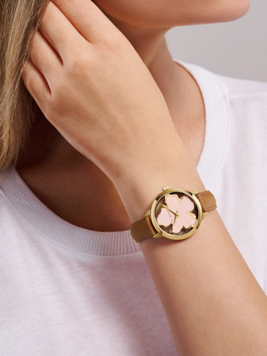 Ted Baker Lilabel Women's Watch with Brown Leather Strap