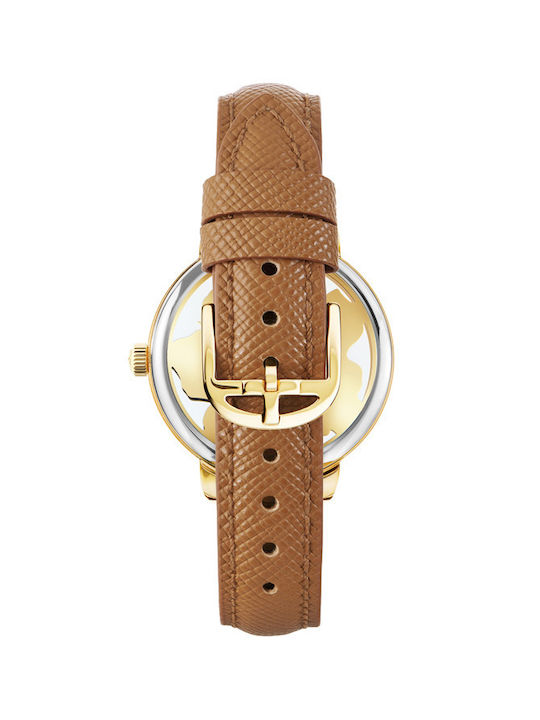 Ted Baker Lilabel Watch with Brown Leather Strap