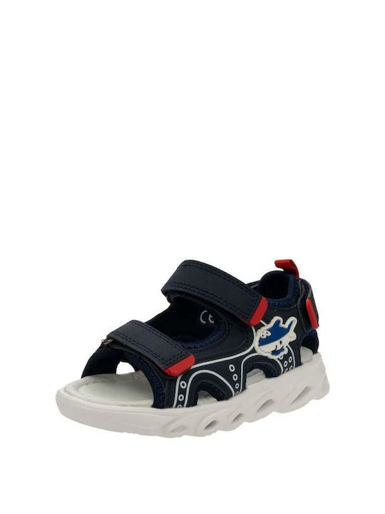 Happy Bee Kids' Sandals with Velcro & Lights Navy Blue