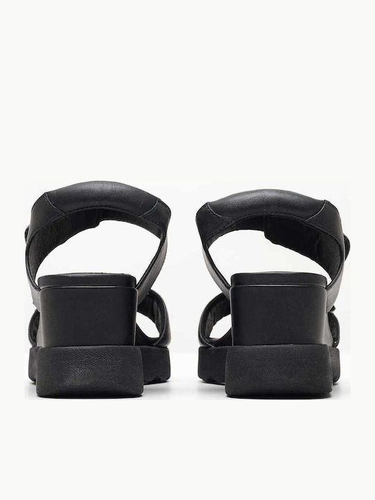 Anatomic Women's Leather Ankle Strap Platforms Black D35G0C 00085 C9999