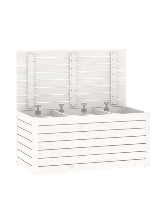 vidaXL Cutie de depozitare pentru exterior Lemn Alb L101xW50.5xH46.5buc
