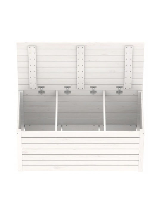 vidaXL Cutie de depozitare pentru exterior Lemn Alb L101xW50.5xH46.5buc