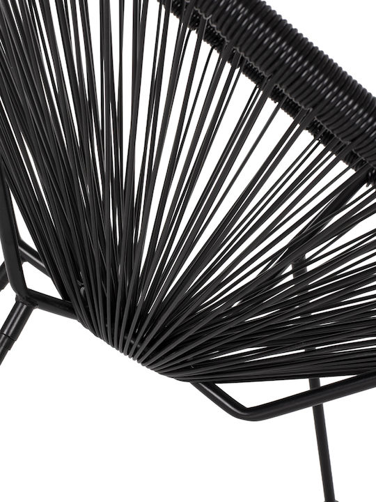 Πολυθρόνα Εξωτερικού Χώρου Rattan Allegra Μαύρο 71x73x77εκ.