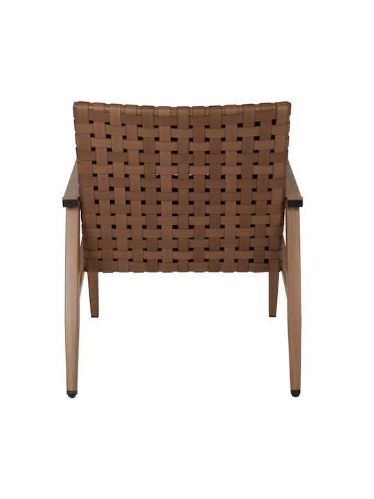 Outdoor Armchair Wooden Brown 62x73x76cm
