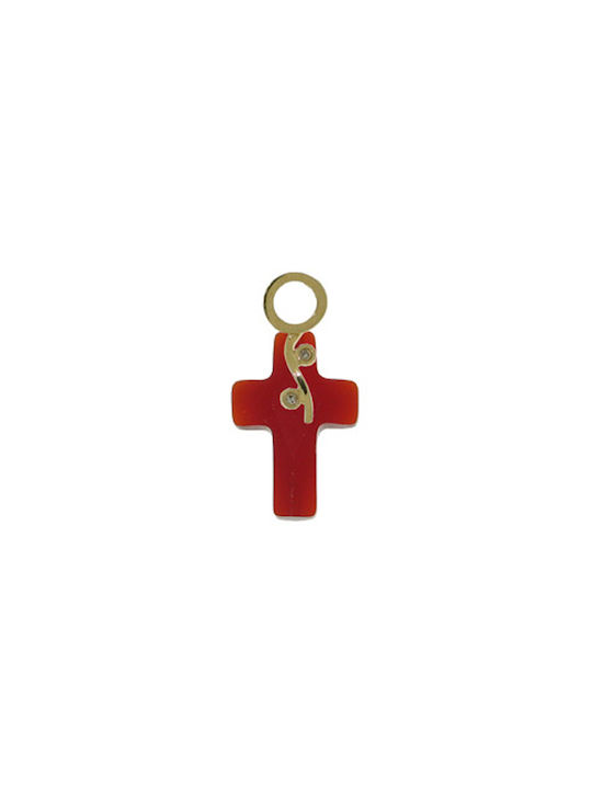 Kreuz-M118528-18K Gold Kreuz Faset und Diamanten