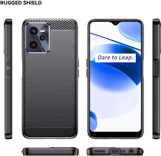 Techsuit Carbon Back Cover Silicon Negru (Realme C35)