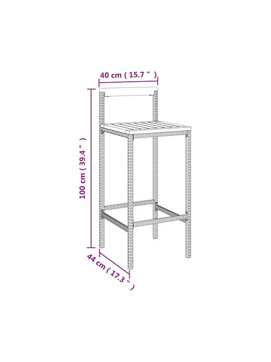 Stool for Bar Outdoor Gray 40x44x78cm