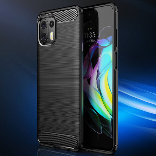 Techsuit Carbon Back Cover Silicon Negru (Edge 20 Lite)