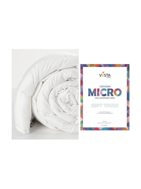 Vesta Home Πάπλωμα Μονό 160x230εκ. Micro Λευκό 300 GSM 12.5 togs