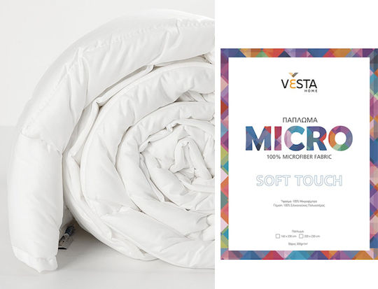 Vesta Home Пухено Единично 160x230бр Micro Бял 300 г/м²Gsm 12.5 togs Togs