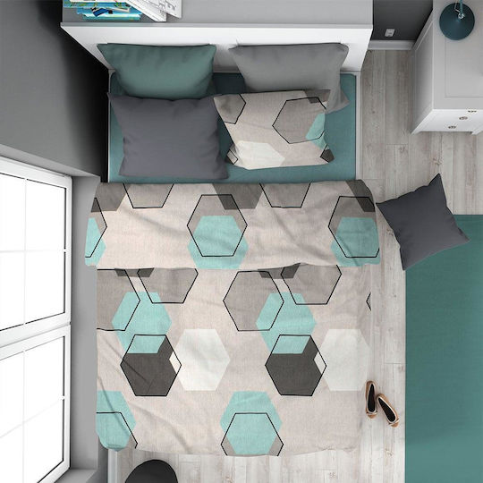 Dimcol Куин сайз 220x240бр Hexagon 395 Grey