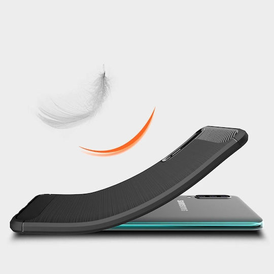 Techsuit Carbon Back Cover Σιλικόνης Μαύρο (Galaxy A30s)
