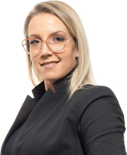 Emilio Pucci Emilio Pucci Women's Metal Prescription Eyeglass Frame Orange EP5106 044