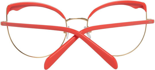 Emilio Pucci Optical Frame Дамски Метален Рамка за Очила Котешко око Оранжев EP5131 030