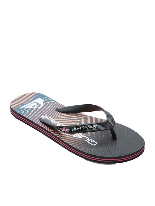 Molokai Wordblock Men's Flip Flops Black/Blue/Pink