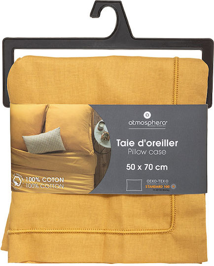 Atmosphera Oxford Pillowcase Oxford Mustard 50x70cm