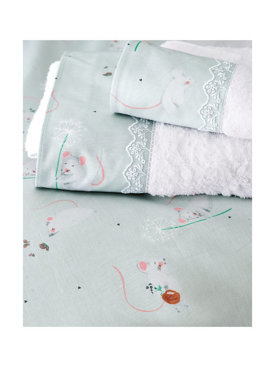Rythmos Sheet Set Single Cotton Jerom Aqua 160x260cm 3pcs