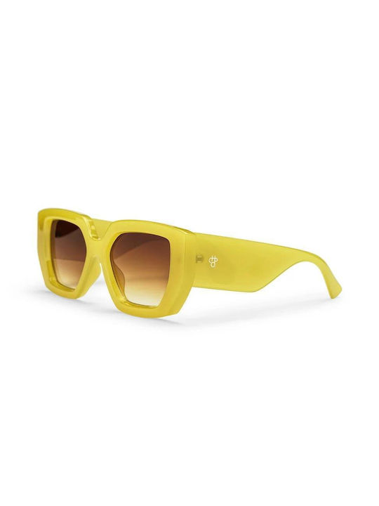 Chpo Hong Kong Sunglasses with Lemon Plastic Frame and Brown Gradient Lens 16133OB