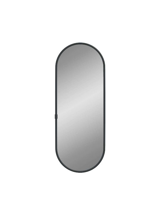 vidaXL Oval Wall Mirror Black with Plastic Frame