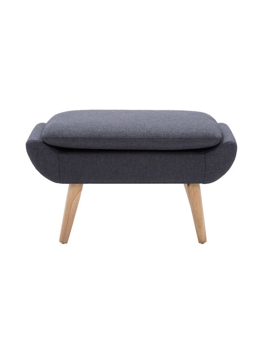 Stool Footstool Upholstered with Fabric Gray 73x43x42cm