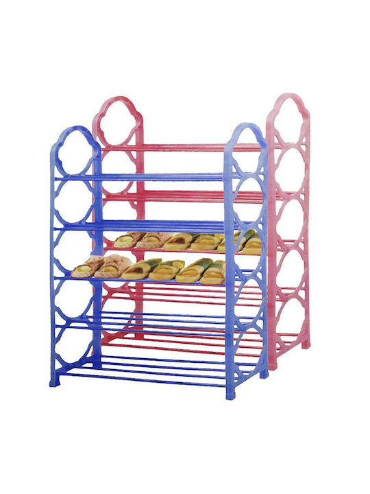 Plastik Schuhschrank mit 5 Regalen Lila L40xW18.5xH70cm