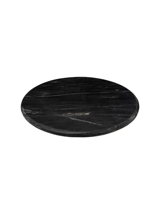Atmosphera Marble Plate Shallow made of Porcelain Black with Diameter 30cm