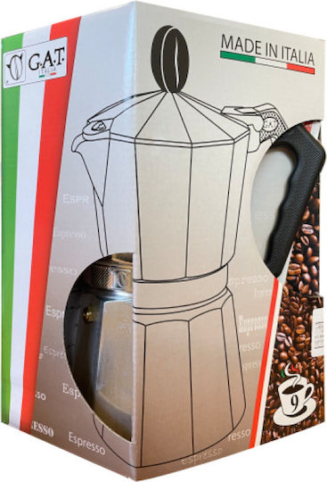 GAT Espressokocher Für Den Herd 6 Tassen Silber