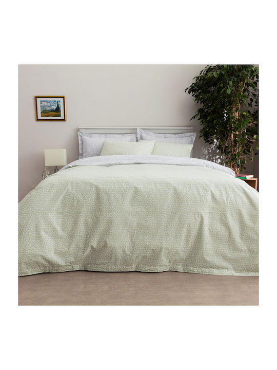 Charalambidis Textiles Ψηφιδωτό Double Duvet Cover 200x240 Φυστικί