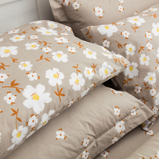Charalambidis Textiles Куин сайз 220x240 Анемония Бежов