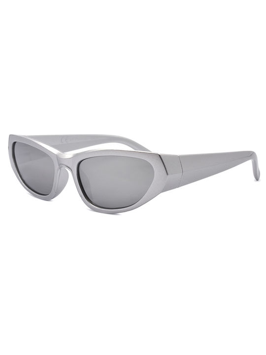 Awear Sonik Women's Sunglasses with Silver Plastic Frame and Silver Mirror Lens