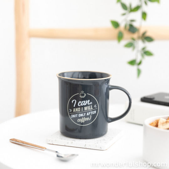 Mr. Wonderful Κούπα Κεραμική Μαύρη 280ml