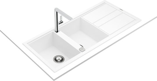 Teka Nova 80 B-TG 2B 1D 115400019 Drop-In Мивка от Синтетичен Гранит Ш116xД51см Бял