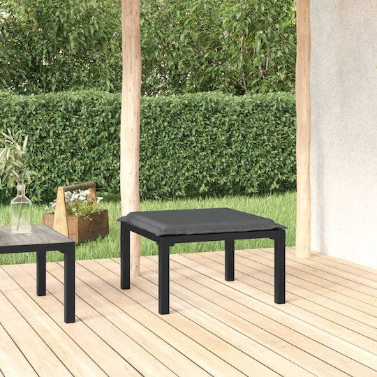 Metallischer Außenbereich-Hocker Schwarz 55x55x30cm Metallischer Außenbereich-Hocker Schwarz 55x55x30cm