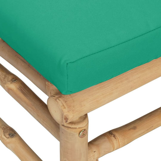 Wooden Cube Garden Stool with Cushion Green 55x65x30cm
