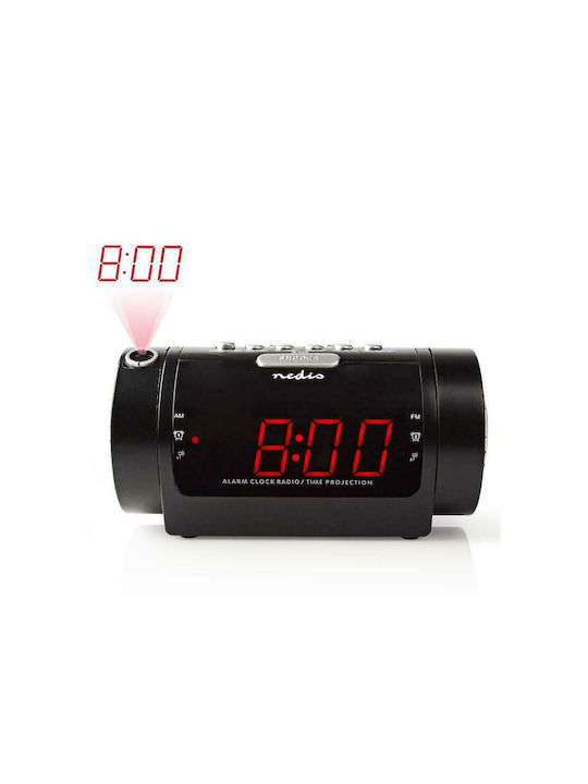 Nedis Tabletop Digital Clock with Alarm & Radio CLAR005BK