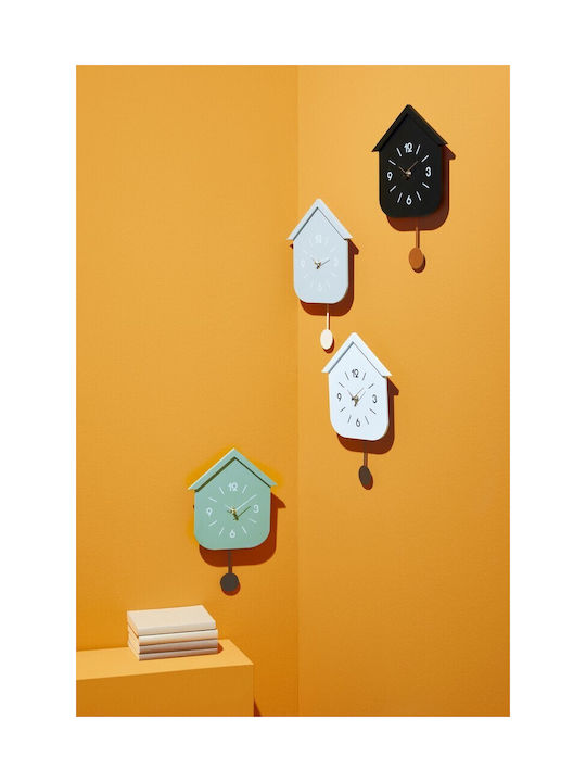 Bizzotto Home Antique Wall Clock Wooden With Pendulum White 24x37.5cm