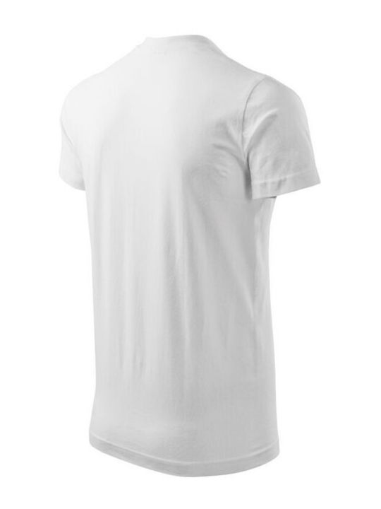 Adler Heavy Vneck Ανδρικό Διαφημιστικό T-shirt Κοντομάνικο σε Λευκό Χρώμα