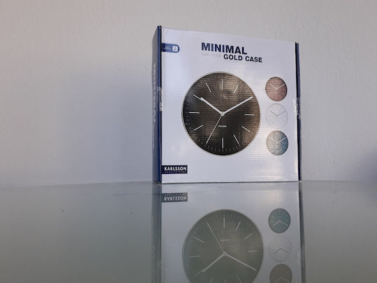 Karlsson Minimal Gold Black Silent Wall Clock Metallic Black Ø27.5cm