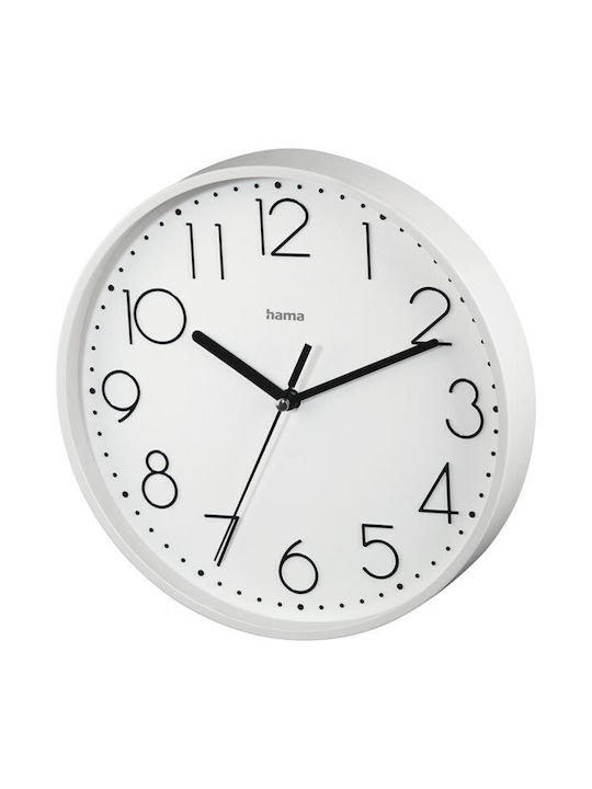 HAMA Wall Clock Plastic White Ø22cm