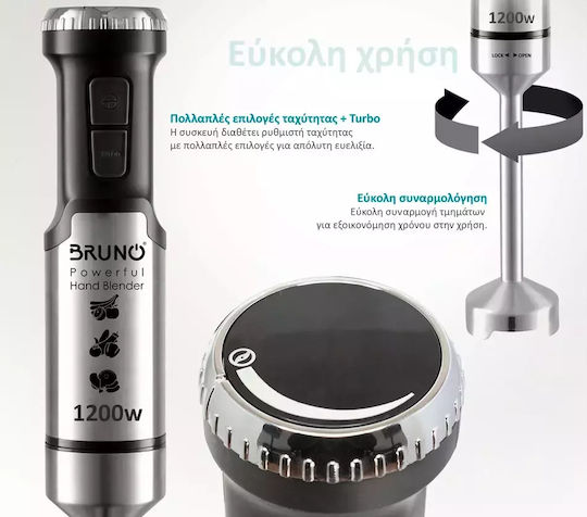 Bruno Hand Blender with Inox Rod 1200W Silver