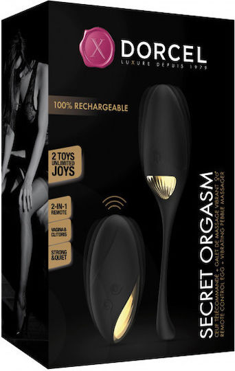 Dorcel Secret Orgasm Вибратор Яйца с Дистанционно Управление 8.4см Черен
